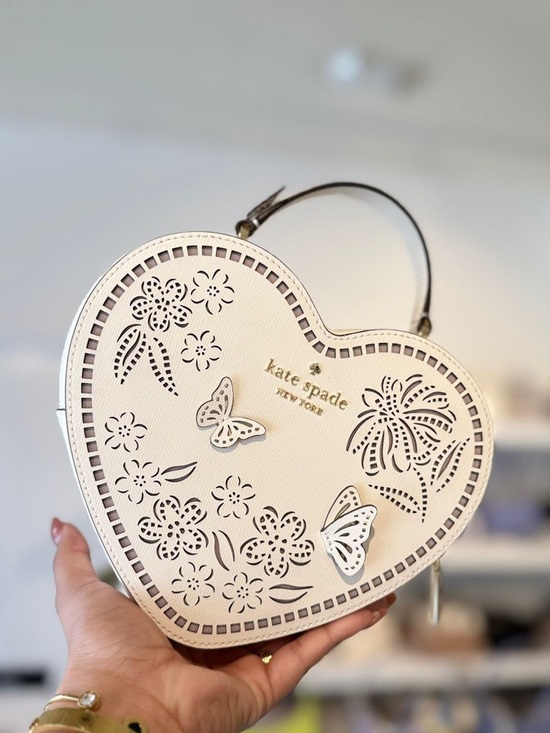 kate spade Handbags - Kate Spade New York Love Shack Perforated Heart Crossbody bag in color Meringue